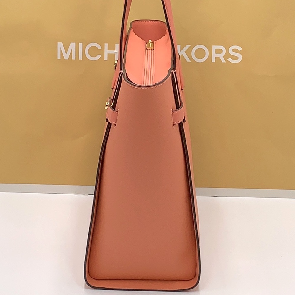 MICHAEL KORS CARMEN LARGE NORTH SOUTH TOTE SHERBERT COLOR - Picture 8 of 16